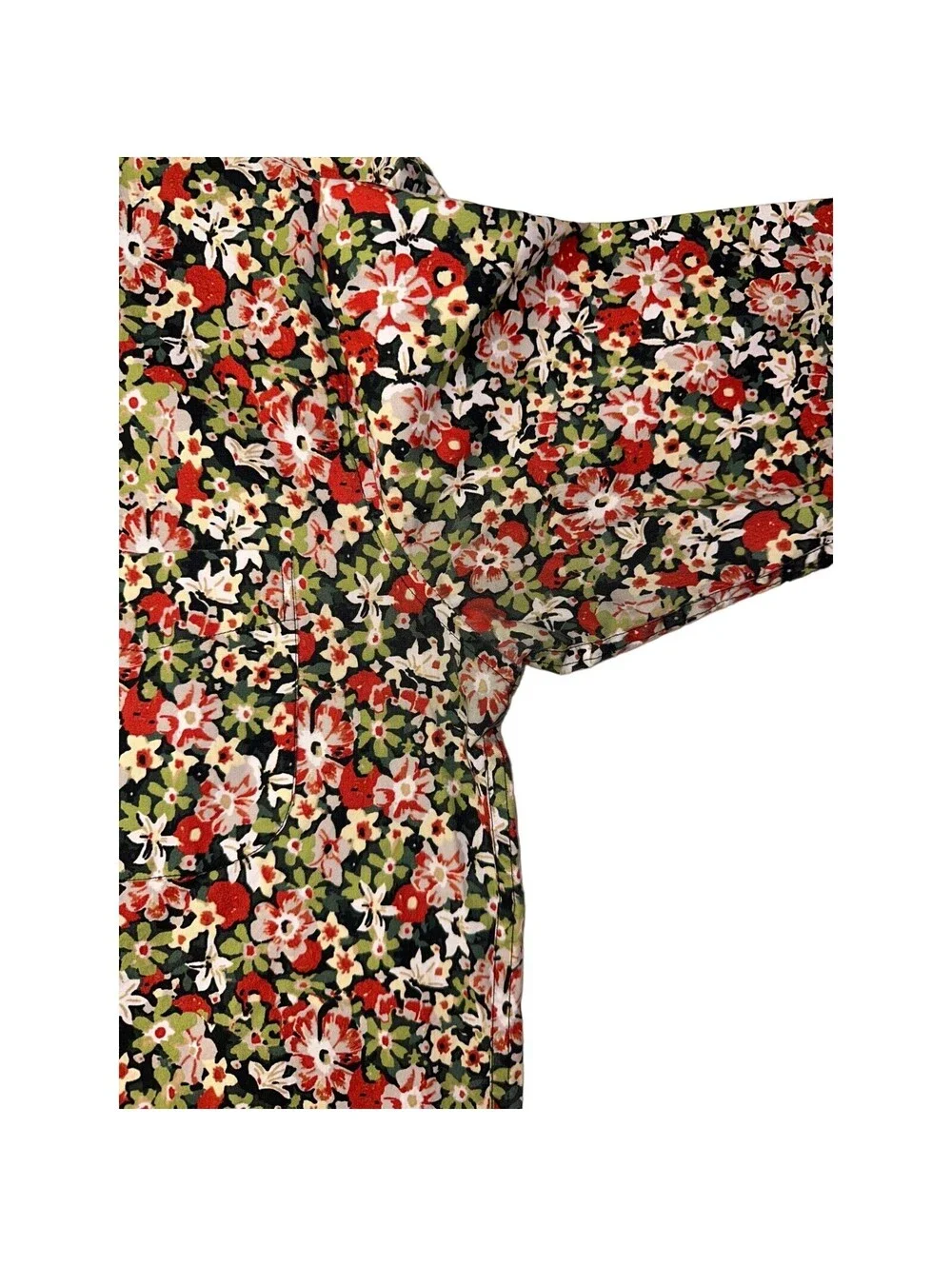 J. Crew Floral Organic Stretch Secret Wash Shirt Small